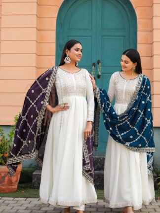 Flared Elegance: 3-Piece Anarkali Gowns
