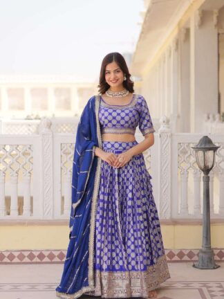 Royal And Stylish : Blue 3 Piece Lehenga Choli