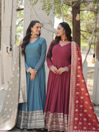 Gown And Dupatta Fusion : Perfect For Festive Celebrations