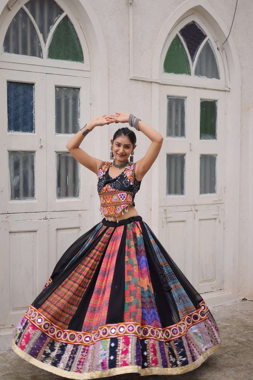 Designer Navratri Lehenga Choli with Gamthi Embroidery