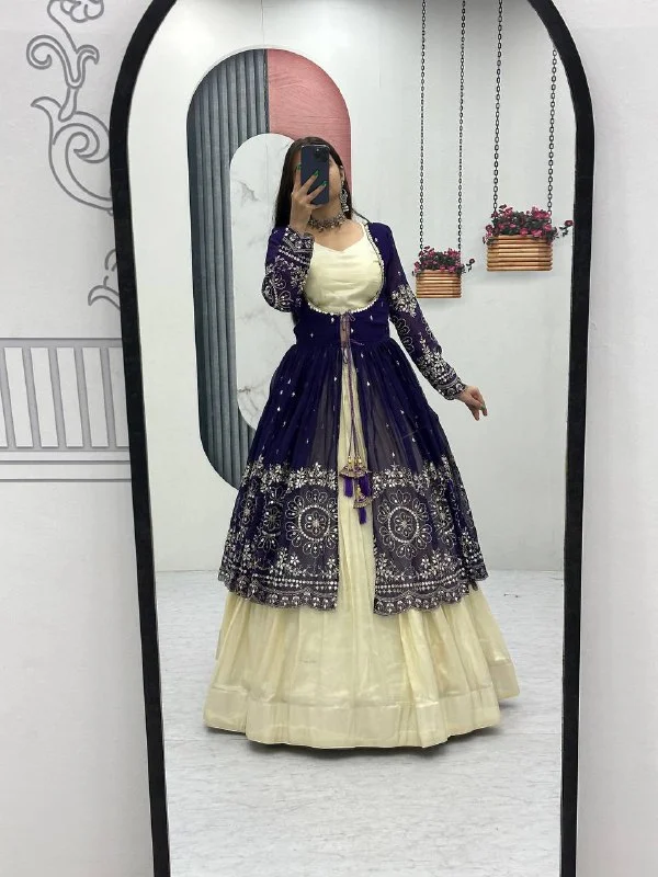 Festive Wear Simar Cosmos Lehenga Set with Heavy Embroidered Shrug