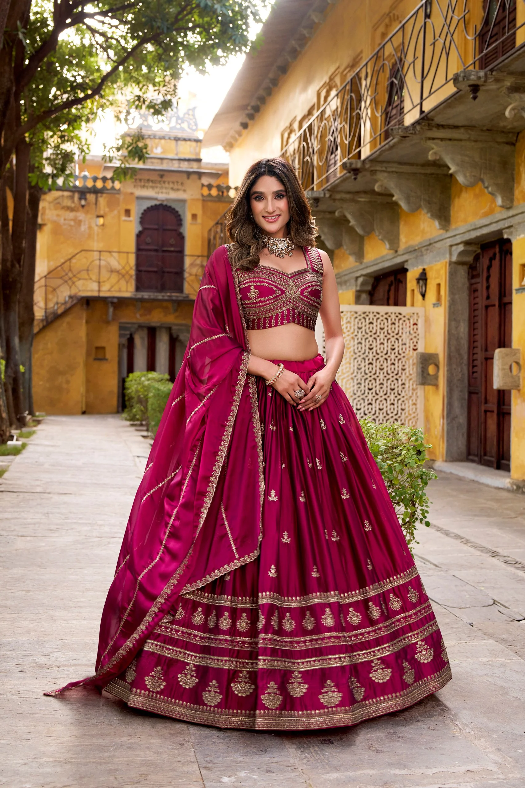 Elegant Rangoli Silk Sequence & Thread Embroidered Lehenga Choli Set