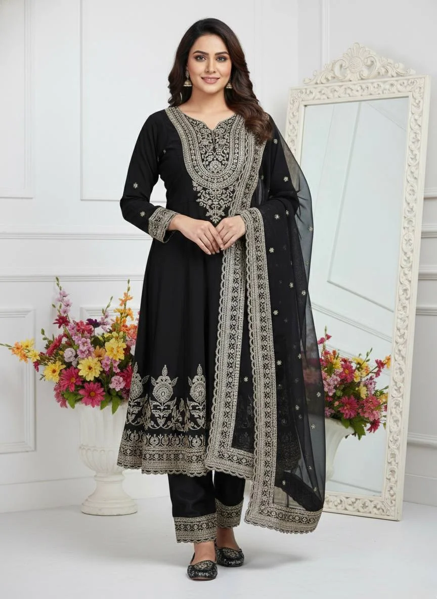 Classic Eid Collection Faux Georgette Top & Palazzo with Dupatta