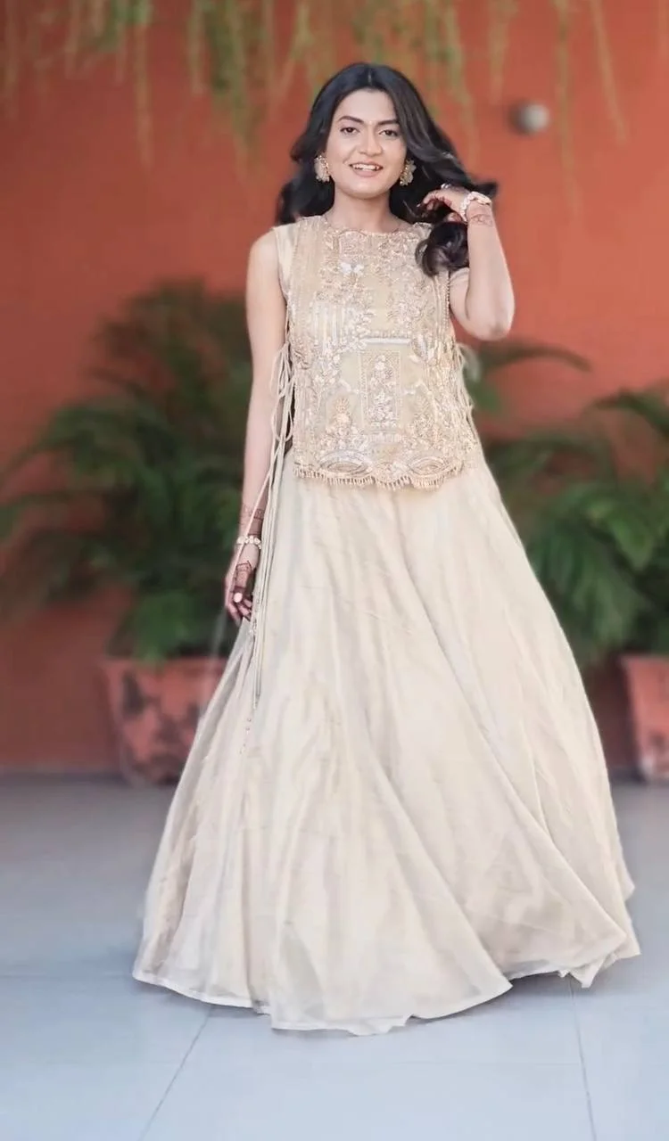 Classic Vichitra Silk Lehenga Choli Set with Heavy Embroidery Finish