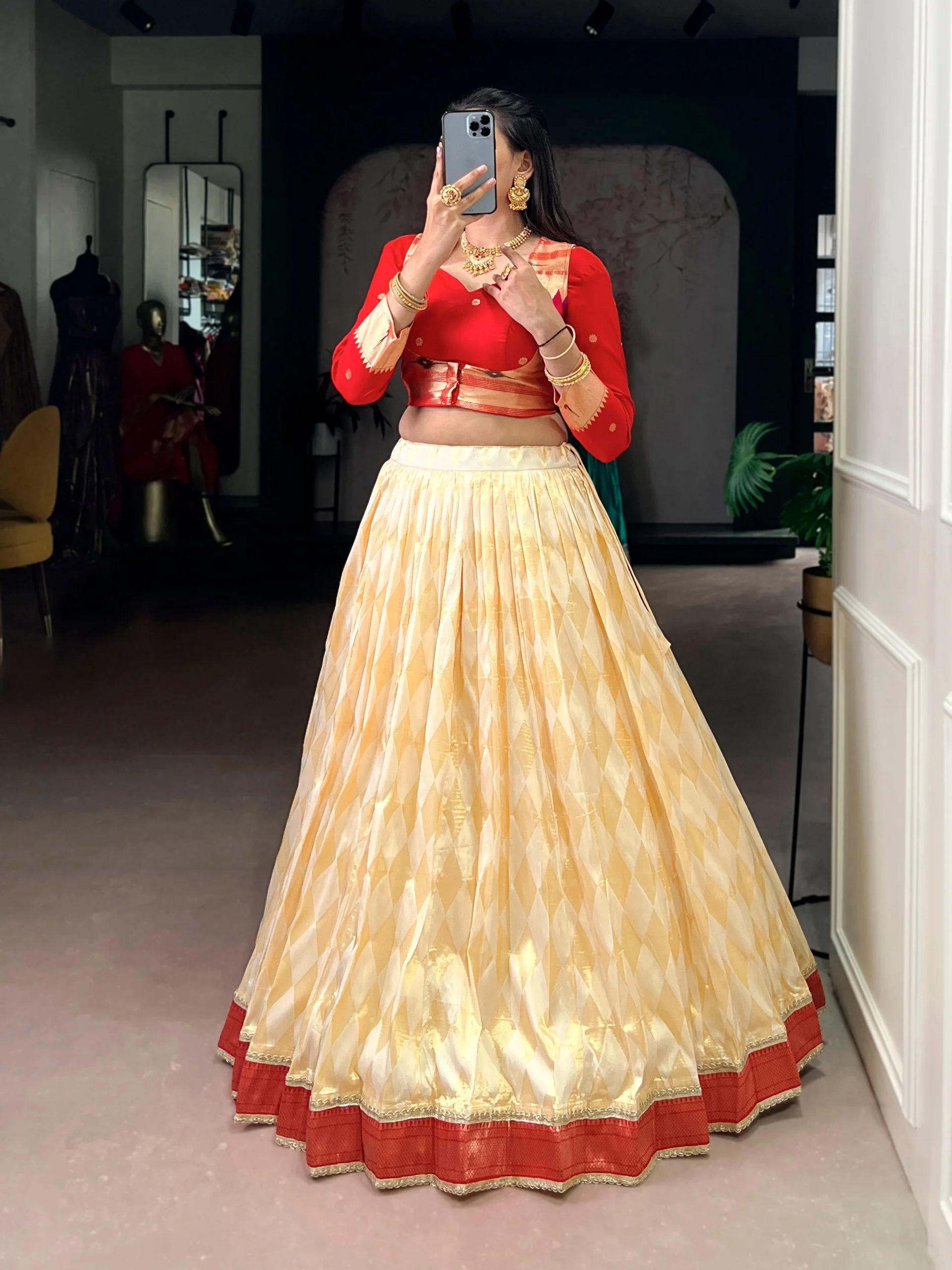 Royal Look Paithani Lehenga with Stitched Blouse & Koti