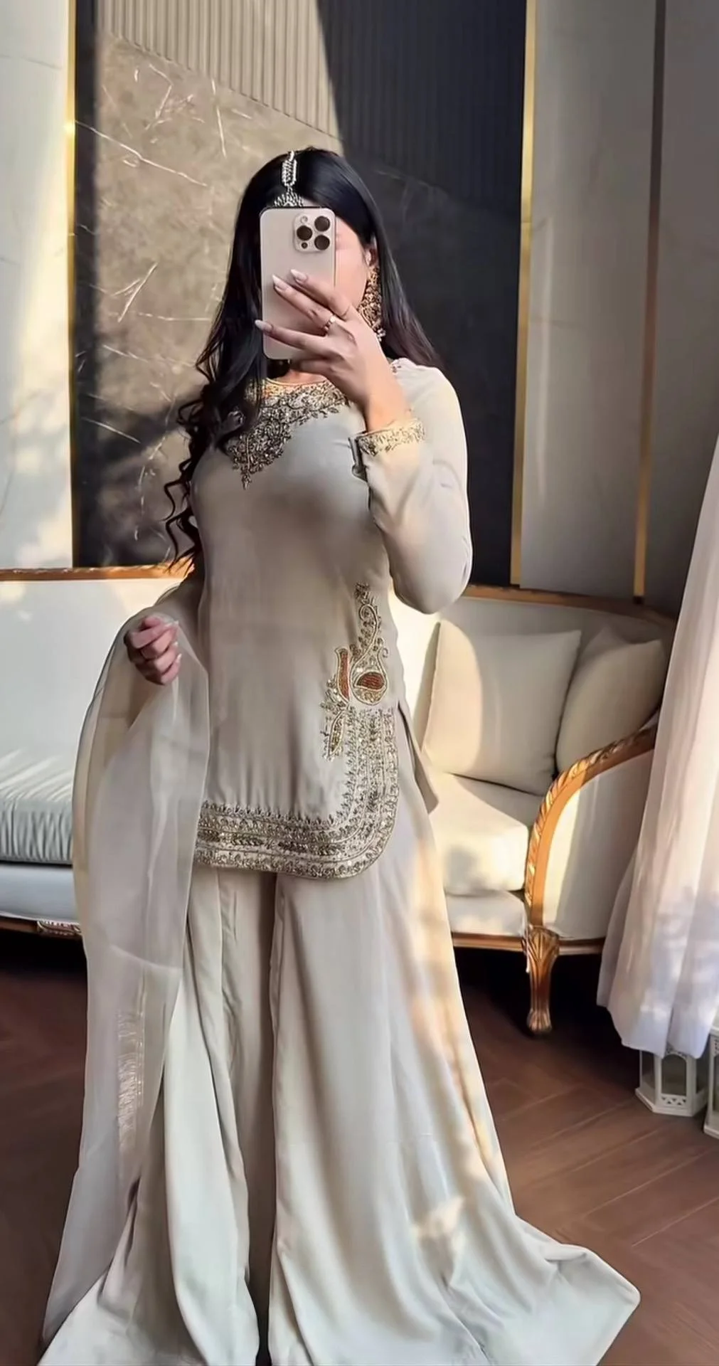 Eid Wear Designer Satin Silk Sharara Outfit