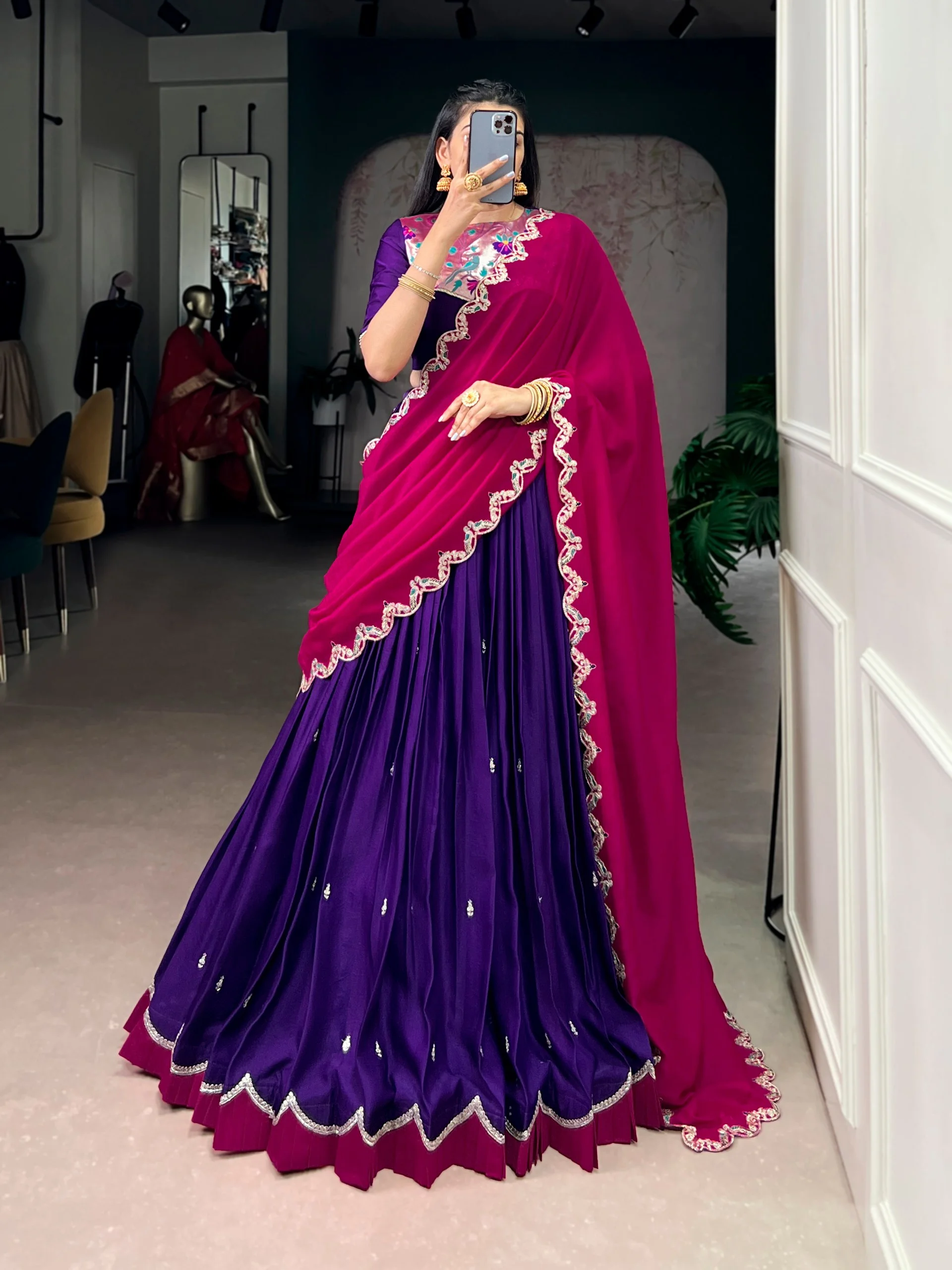 Elegant Festive Wear Naysha Silk Lehenga with Zari Weaving Blouse