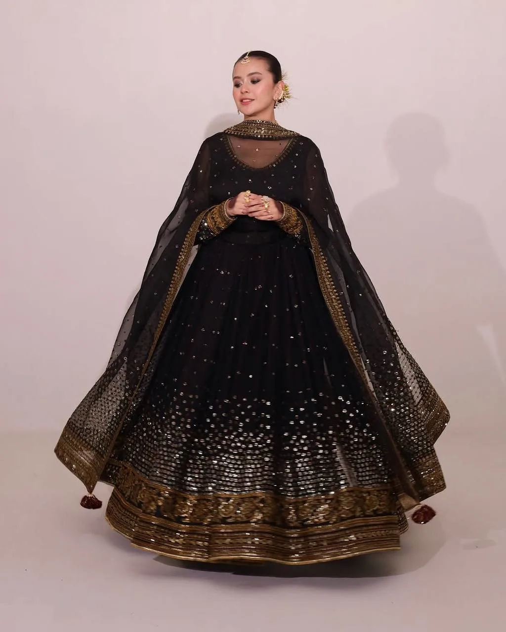 Premium Elegance: Butterfly Net Anarkali Set with Fine Thread & Sequence