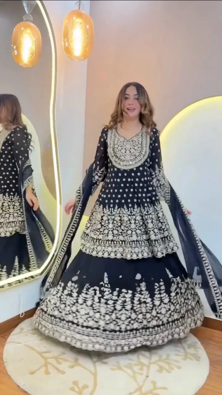 Sparkle Vibes: Sequence Top Lehenga With Dupatta Outfit